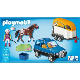 playmobil voiture avec remorque et cheval
