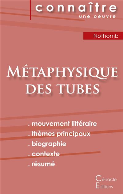 Fiche de lecture metaphysique des tubes de amelie nothomb an