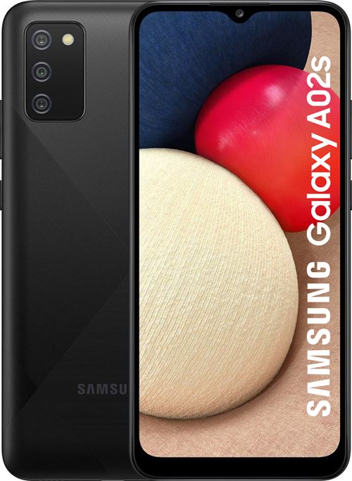 Samsung Galaxy A02s - 4G smartphone - double SIM - RAM 3 Go / Mémoire interne 32 Go - microSD slot - Écran LCD - 6.5 - 1600 x 720 pixels - 3 x caméras arrière 13 MP, 2 MP, 2 MP - front camera 5 MP - noir