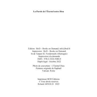 La parole de l'éternel notre dieu