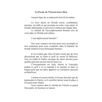 La parole de l'éternel notre dieu