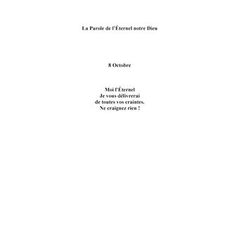 La parole de l'éternel notre dieu