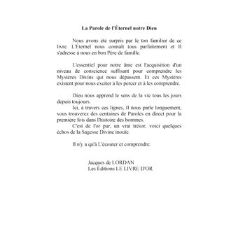 La parole de l'éternel notre dieu