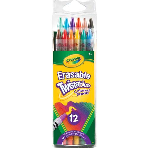 Boîte 12 crayons de couleurs twistables et gommables Crayola