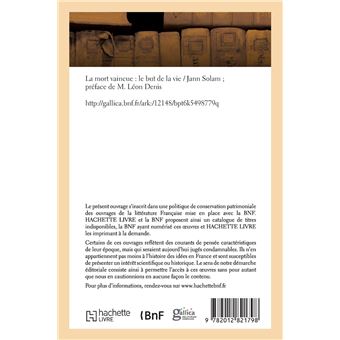 La mort vaincue : le but de la vie