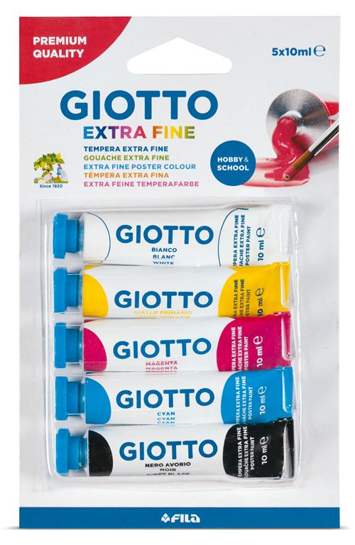 Pack de 5 tubes de gouache Giotto 10 ml