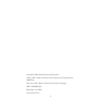 Cinq années de ma vie, 1894-1899