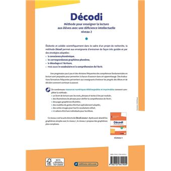 DECODI niveau 2 - Méthode pour enseigner la lecture aux élèves avec une déficience intellectuelle +