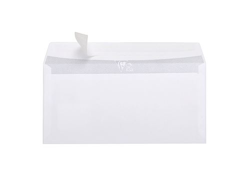 Set de 25 enveloppes Clairefontaine Adh&eacute;clair 35 x 100 mm Blanc