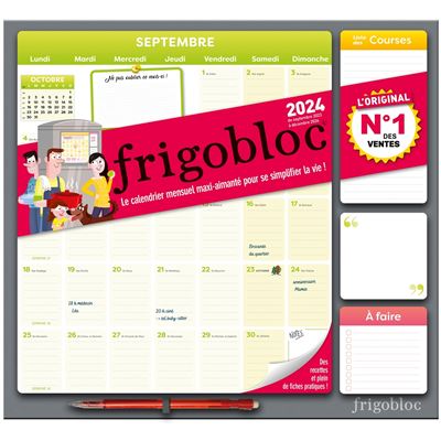 Frigobloc Mensuel 2024 - Calendrier d'organisation familiale / mois (de