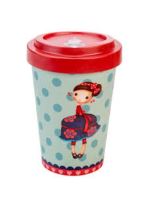 Mug en bambou Ecoffee Cup motifs cerises rouge