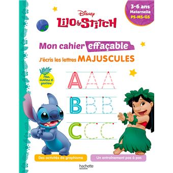 Disney - Lilo et Stitch - Mon cahier effaçable - J'écris les lettres majuscules (3 - 6 ans)