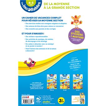 Les incollables - Cahier de vacances - De la MS à la GS - 4-5 ans
