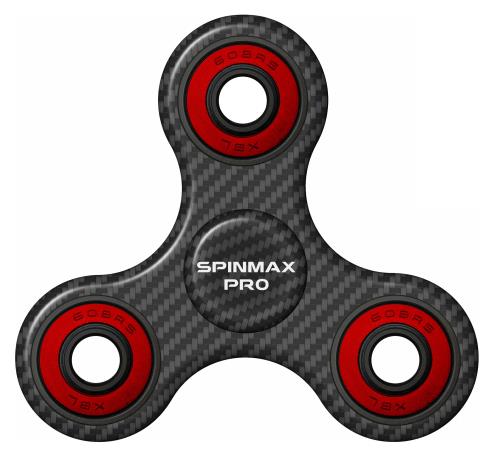 Fidget Hand Spinner Spinmax Pro Carbone Noir jusqu’à 5 mn de rotation