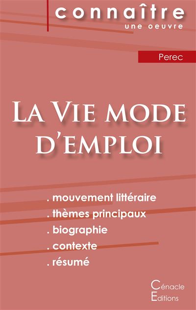 Fiche de lecture La vie, mode d'emploi de Georges Perec