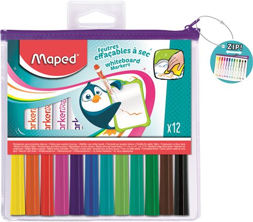 MAPED POCH ZIP 12 FEUTRES EFF A SEC