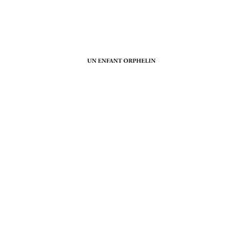 Un enfant orphelin