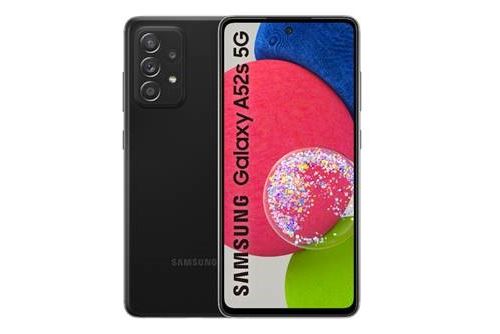 Samsung Galaxy A52s 5G - 5G smartphone - double SIM - RAM 6 Go / Mémoire interne 128 Go - microSD slot - écran OEL - 6.5 - 2400 x 1080 pixels - 4x caméras arrière 64 MP, 12 MP, 5 MP, 5 MP - front camera 32 MP - noir génial