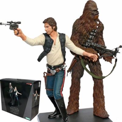 Star Wars Pack 2 Statuettes Han Solo + Chewbacca