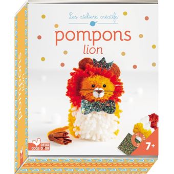 Animal pompon - lion - mini coffret avec accessoires