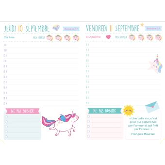 Mon agenda scolaire Licornes 2020-2021