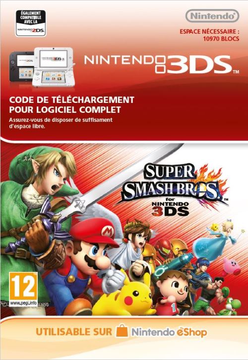 Code de téléchargement Super Smash Bros. Nintendo 3DS, Code de téléchargement, Top Prix fnac