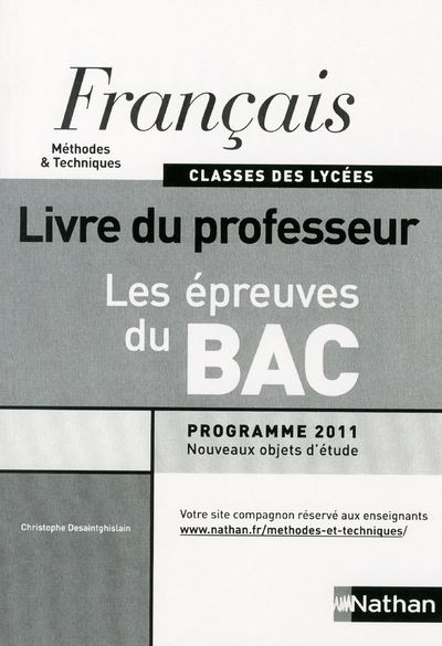 Français - Les épreuves du Bac - Livre du professeur Livre du professeur -  Collectif - broché
