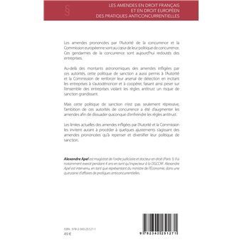 Les amendes en droit français et en droit européen des pratiques anticoncurrentielles