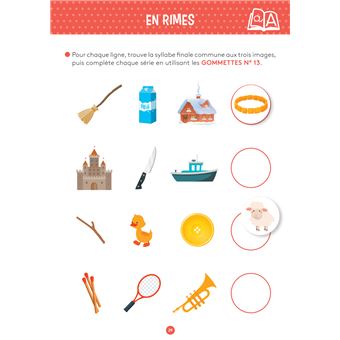 Mon cahier d'activités avec des gommettes Lecture 5-6 ans