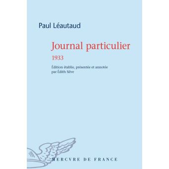 Journal particulier. 1933 - 1