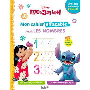 Disney - Lilo et Stitch - Mon cahier effaçable - J'écris les nombres (3 - 6 ans)