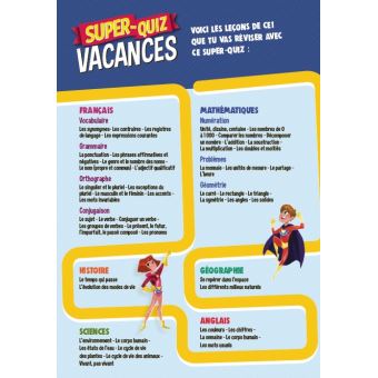 Les incollables Super-Quiz Vacances - CE1 au CE2