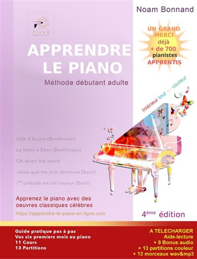 Apprendre le Piano Méthode Débutant Adulte (couleur) - ebook (ePub) - noam  bonnand - Achat ebook