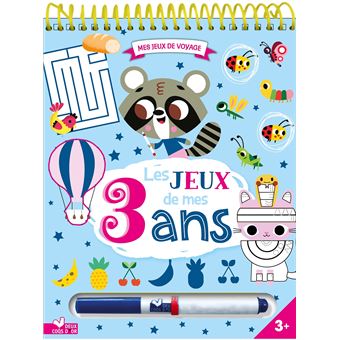 Les jeux de mes 3 ans - bloc avec feutre effaçable