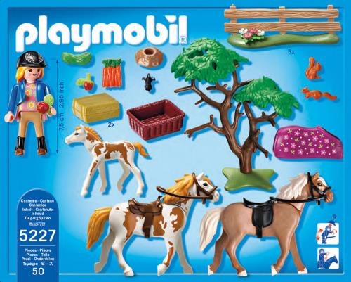 PLAYMOBIL - Country Jument et poulain - Multicolore - 11 pièces