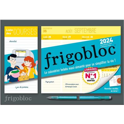 Mini Frigobloc Hebdomadaire 2024-Calendrier d'organisation familiale