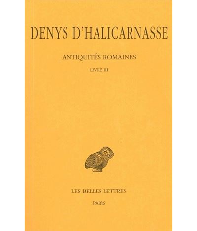 Antiquités romaines. Tome III : Livre III