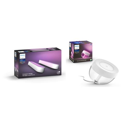 Pack Lampe connectée Philips Hue Play x2 Blanc + Lampe connectée Philips Hue Iris Blanc