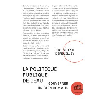 La Politique Publique De L’eau Gouverner Un Bien Commun - Broché ...