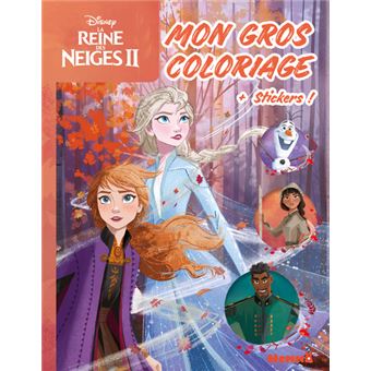 Disney La Reine des Neiges 2 - Mon gros coloriage + stickers ! (Elsa et Anna fond forêt)