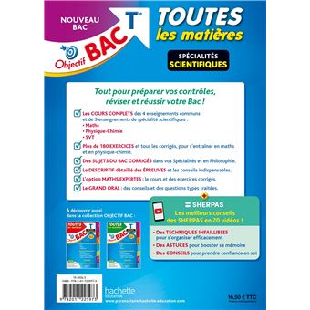 Objectif Bac 2024 - Term Spécialités scientifiques Toutes les matières