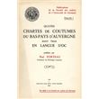 Quatre chartes de coutumes du bas-pays d'auvergne, dont trois en lang ...