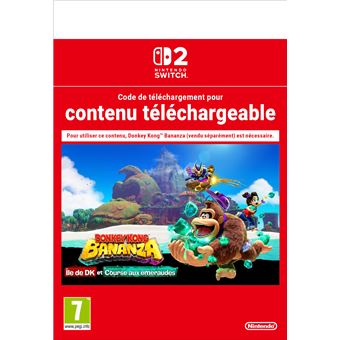 Code de téléchargement extension DLC Donkey Kong Bananza: Ile de DK Course aux émeraudes Nintendo Switch 2 - 1