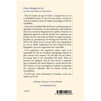 L'eau changée en vin et autres merveilles au fil des siècles - Une anthologie de l'extraordinaire