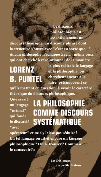 La philosophie comme discours systématique