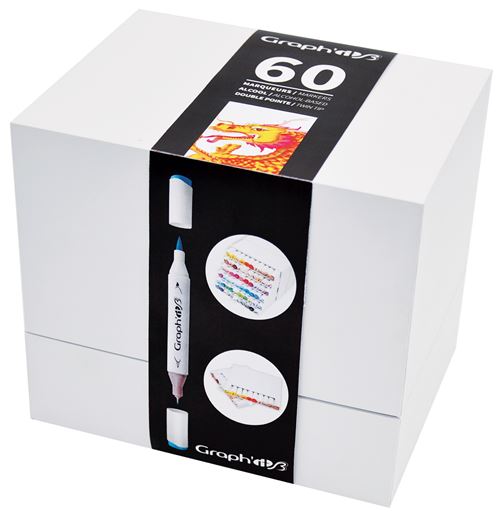 GRAPH'IT BRUSH & EXTRA FINE COFFRET 60 MARQUEURS