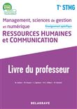 Management, Sciences de gestion et numérique - Ressources Humaines et communication enseignement spécifique Tle STMG (2020) - Pochette et Manuel - Livre du professeur