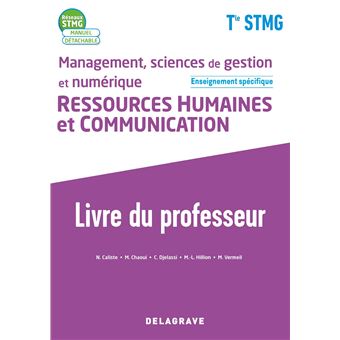 Management, Sciences de gestion et numérique - Ressources Humaines et communication enseignement spécifique Tle STMG (2020) - Pochette et Manuel - Livre du professeur