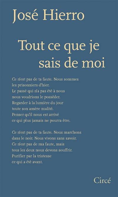 Tout ce que je sais de moi - José HIERRO - broché