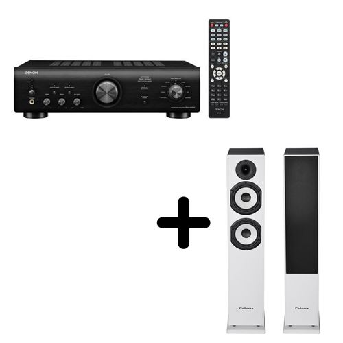 Un ampli Denon PMA 600NE + une paire d'enceintes colonne Cabasse Jersey MT322 Edition spéciale